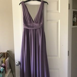 Lulus Long Dusty Purple Bridesmaid Dress